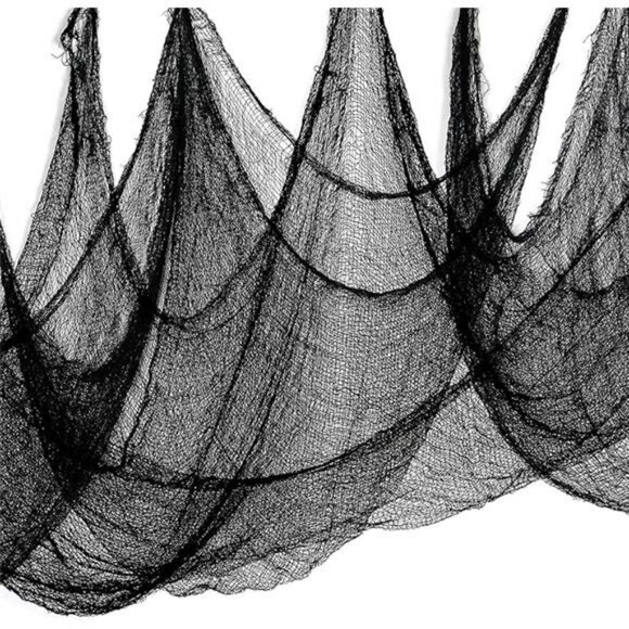 315 x 85 Halloween Black Creepy Cloth, Spooky Fabric Cloth Halloween Decor - Picture 7 of 7